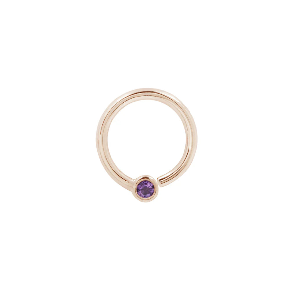 FIXED BEZEL BEAD + 2MM AMETHYST - SEAM RING *PRE-ORDER* Buddha Jewelry