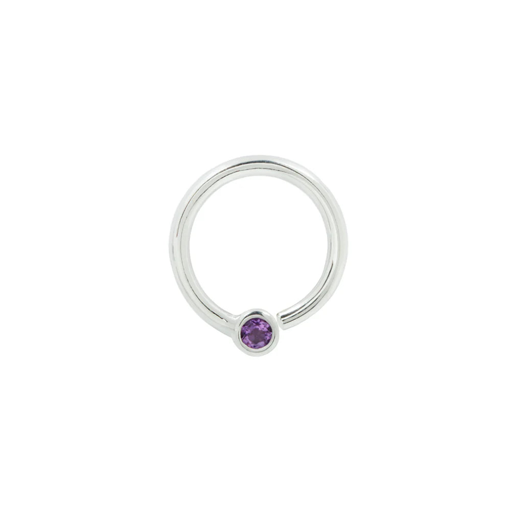 FIXED BEZEL BEAD + 2MM AMETHYST - SEAM RING *PRE-ORDER* Buddha Jewelry