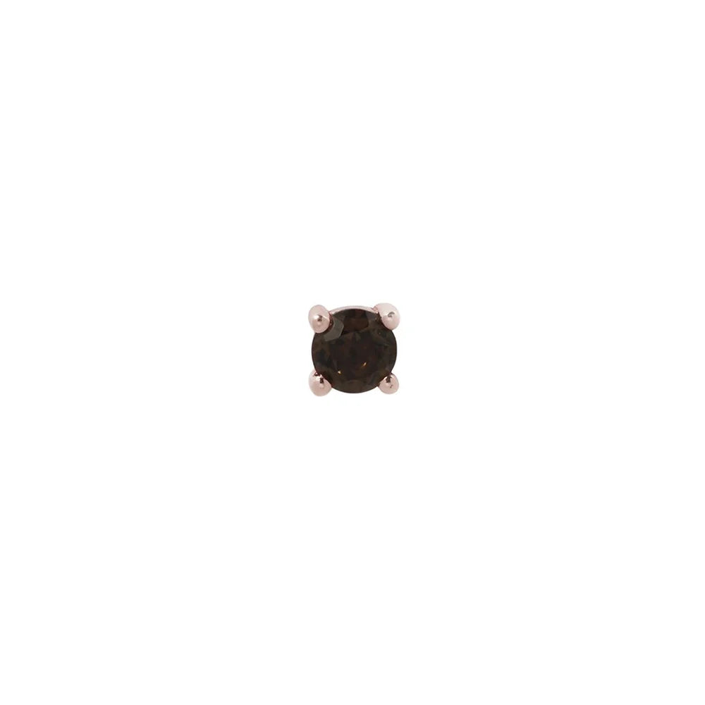 SMOKY QUARTZ PRONG - THREADLESS END *PRE-ORDER* Buddha Jewelry