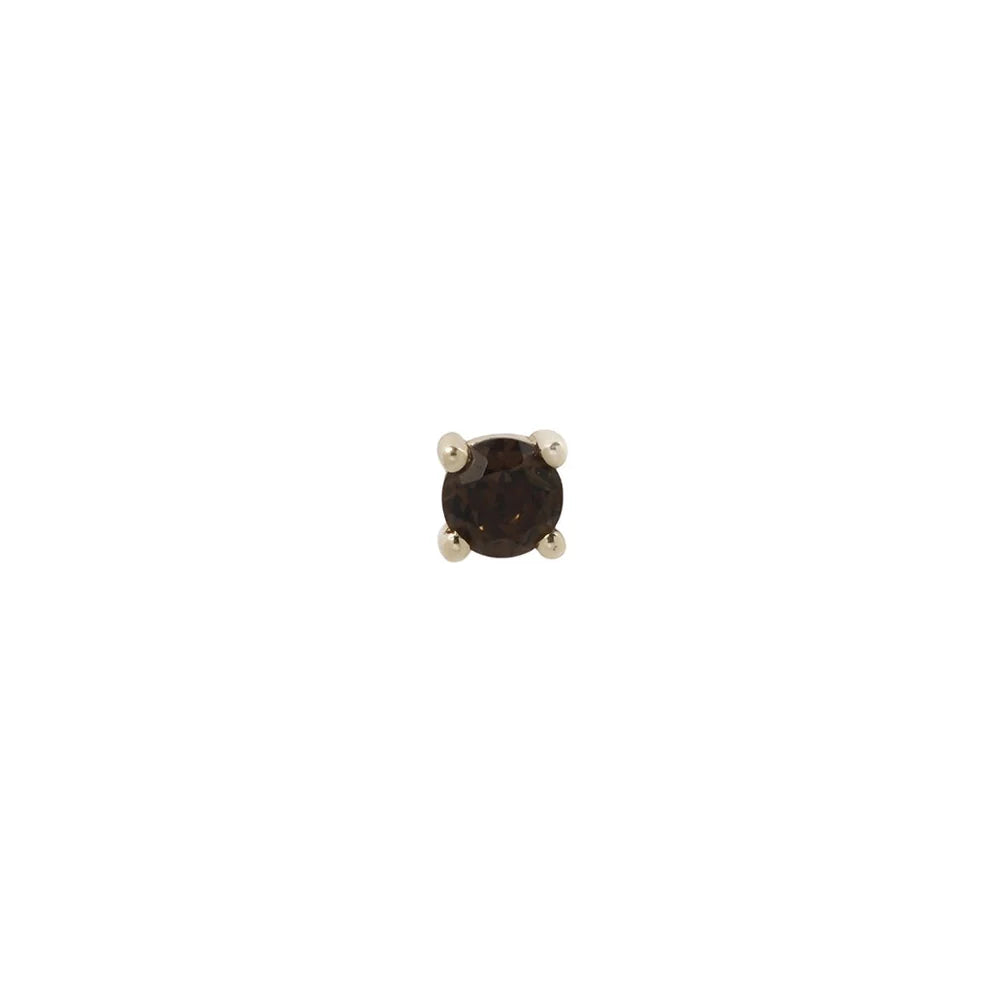 SMOKY QUARTZ PRONG - THREADLESS END *PRE-ORDER* Buddha Jewelry