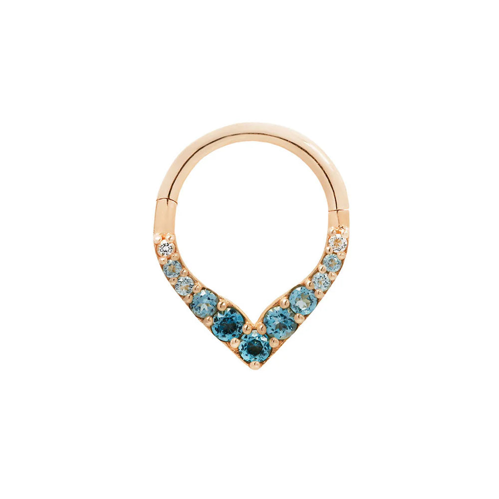 RISE + SHINE + BLUE TOPAZ OMBRE - CLICKER RING *PRE-ORDER* Buddha Jewelry