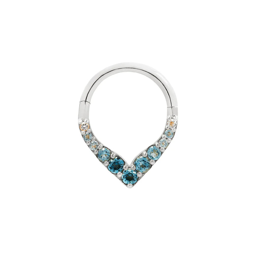 RISE + SHINE + BLUE TOPAZ OMBRE - CLICKER RING *PRE-ORDER* Buddha Jewelry