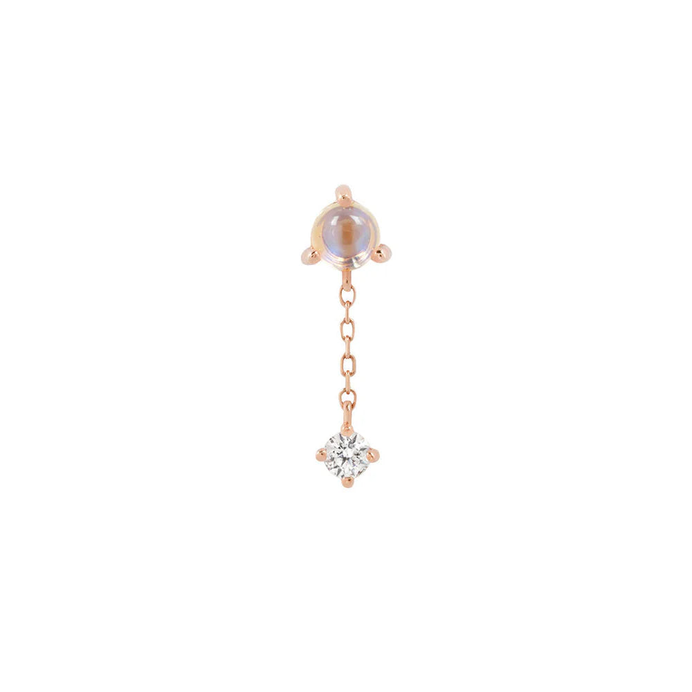 BIANCA + BLUE MOONSTONE + WHITE SAPPHIRE - THREADLESS END *PRE-ORDER* Buddha Jewelry