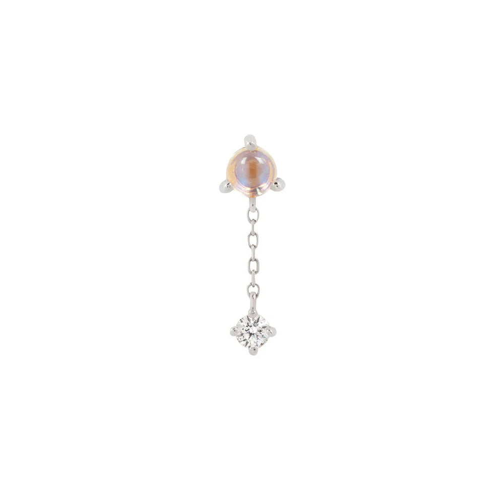 BIANCA + BLUE MOONSTONE + WHITE SAPPHIRE - THREADLESS END *PRE-ORDER* Buddha Jewelry