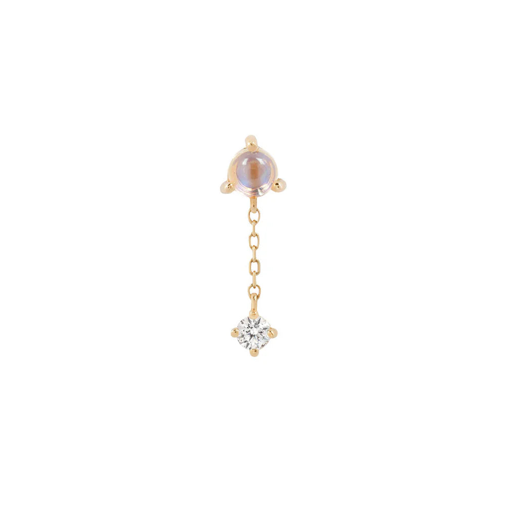 BIANCA + BLUE MOONSTONE + WHITE SAPPHIRE - THREADLESS END *PRE-ORDER* Buddha Jewelry