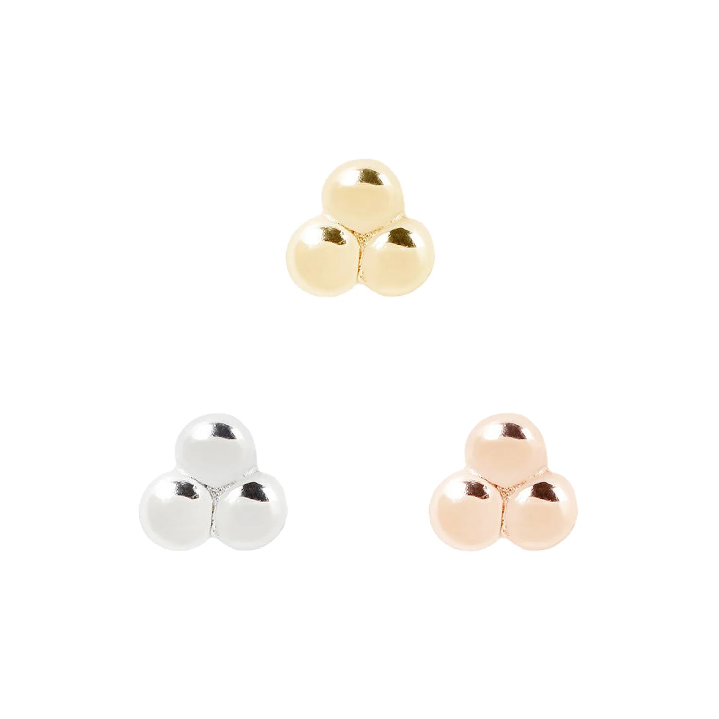 MINI 3 BEAD CLUSTER - THREADLESS END *PRE-ORDER* Buddha Jewelry