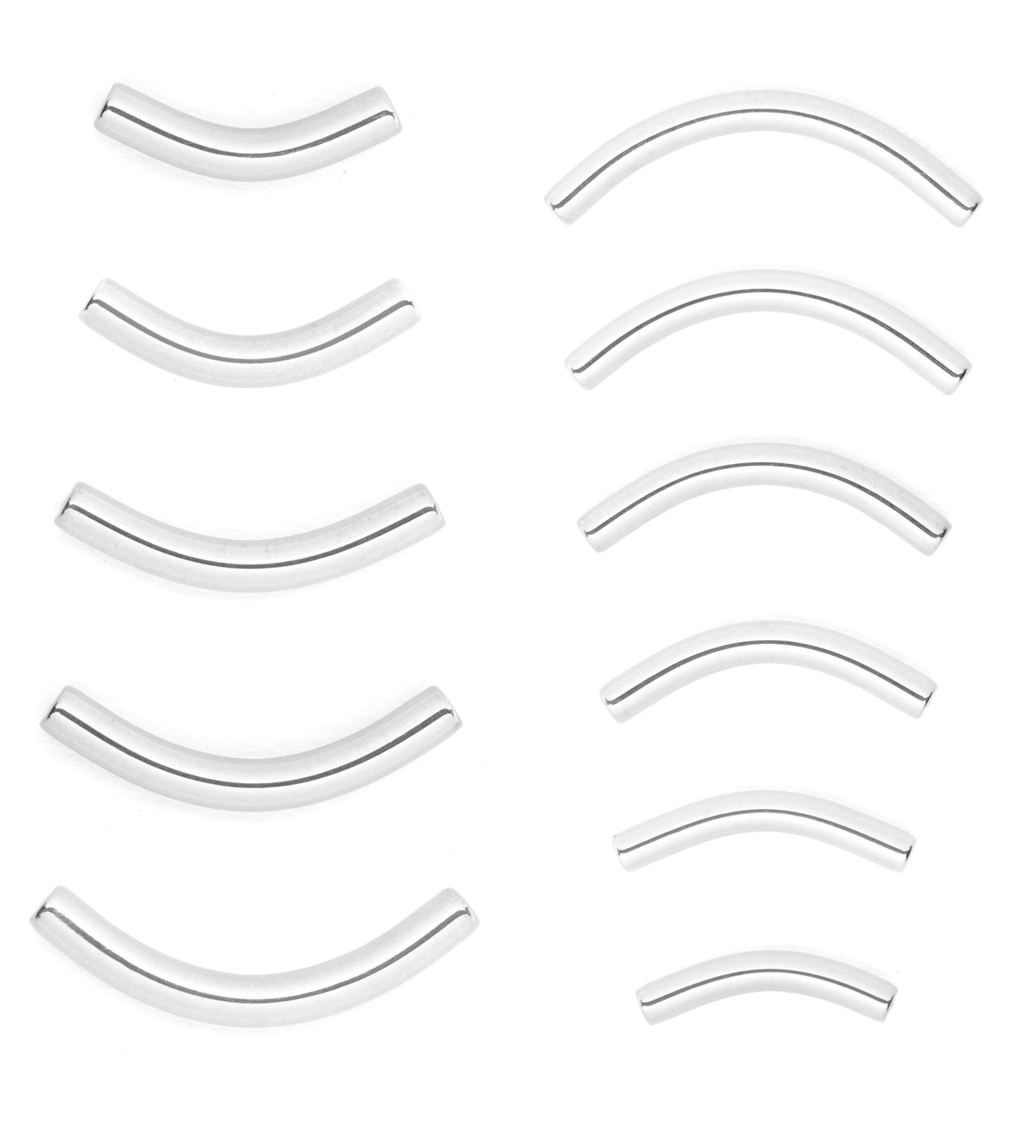 14G CURVE BARBELL - THREADLESS Divinity Metals