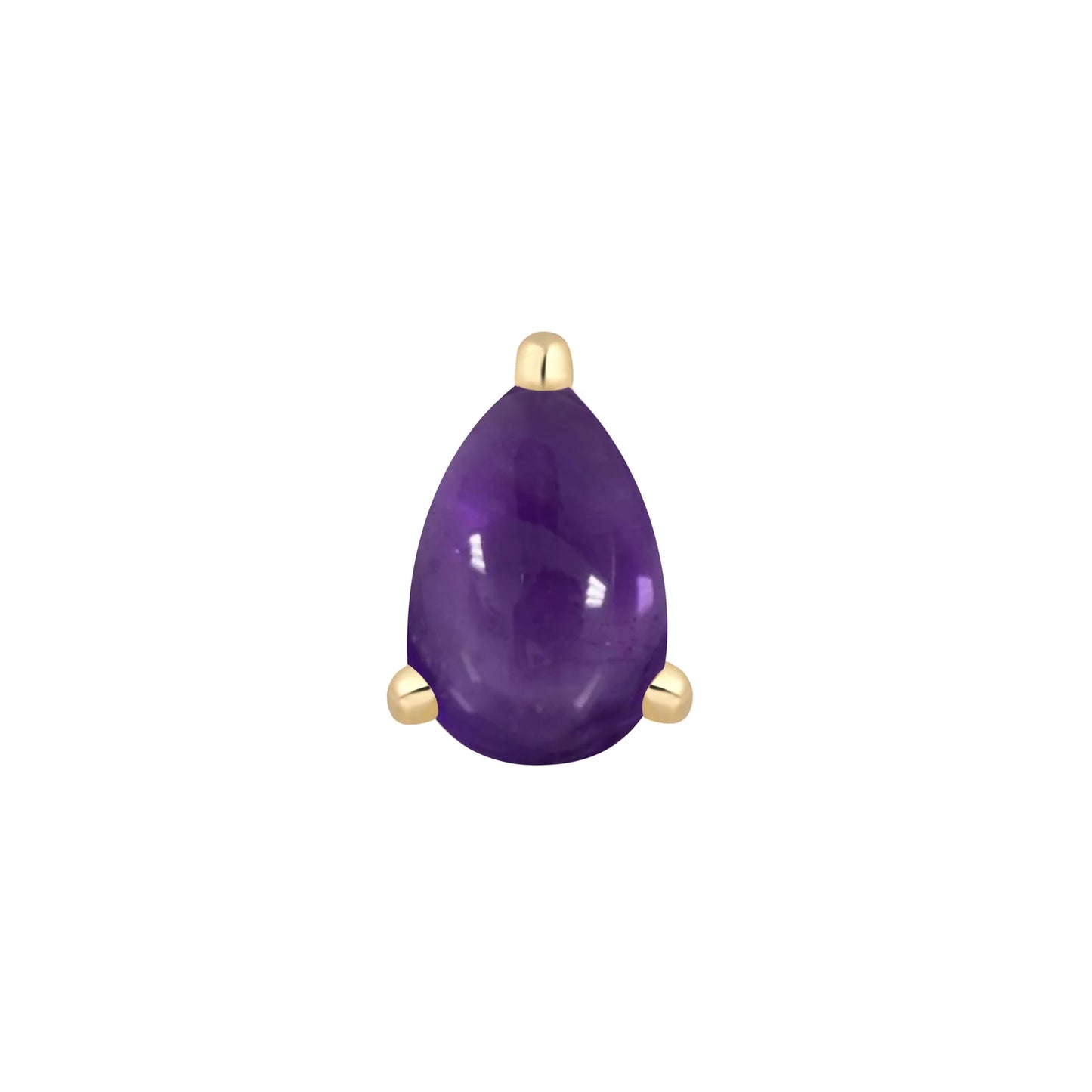 AMETHYST PRONG PEAR - THREADLESS END *PRE-ORDER* Buddha Jewelry