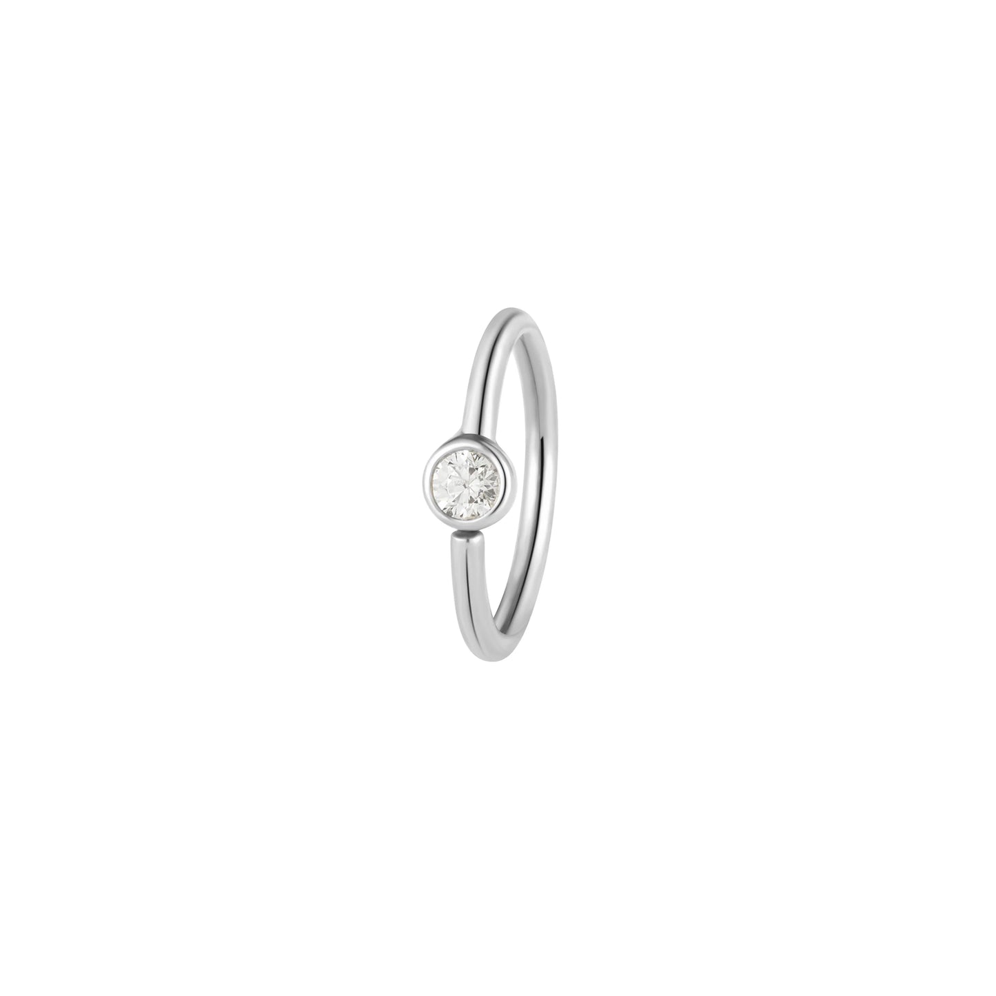 FIXED BEZEL BEAD + 2MM CZ + SIDE SET FACING - SEAM RING *PRE-ORDER* Buddha Jewelry