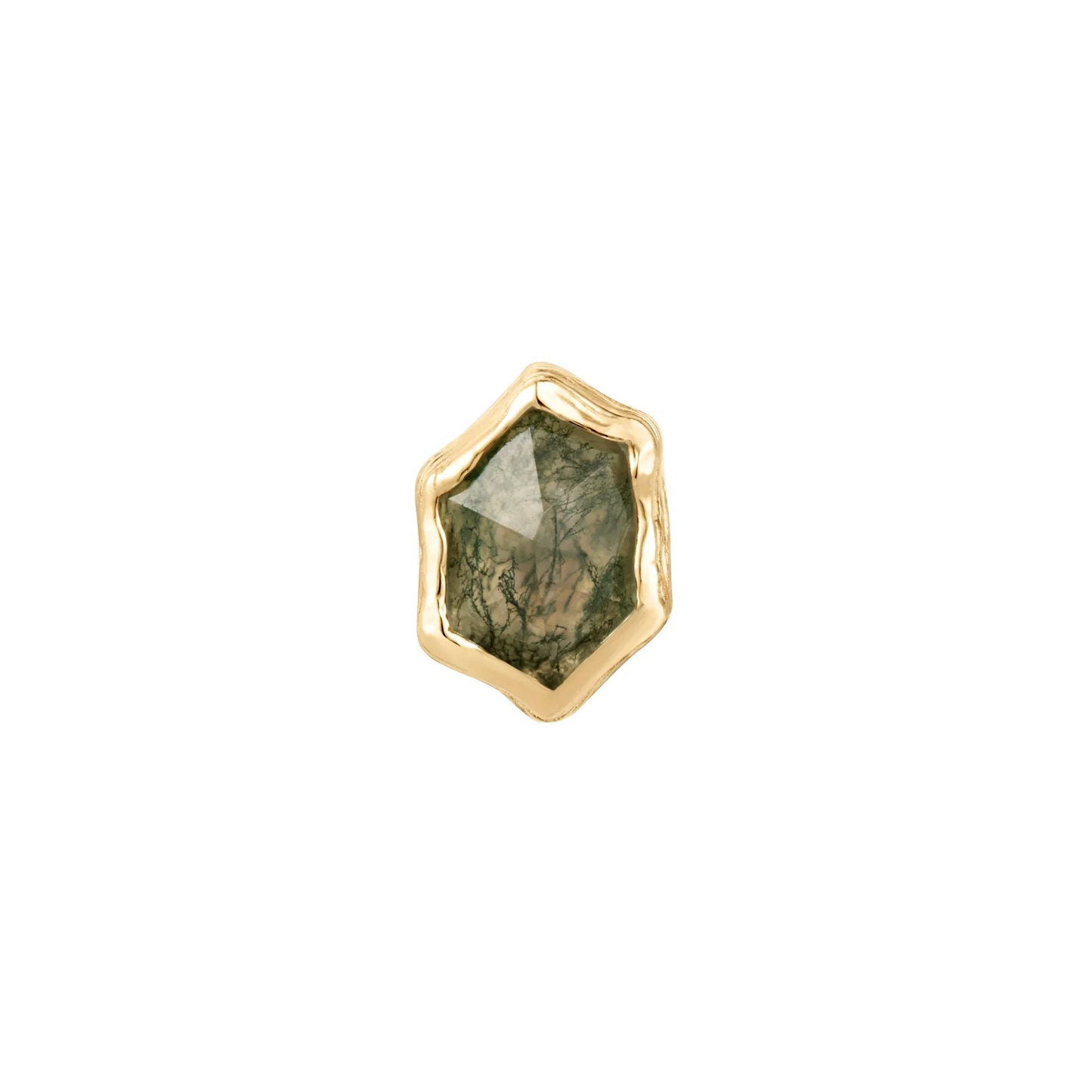 PUMP UP THE VOLUME + MOSS AGATE - THREADLESS END *PRE-ORDER* Buddha Jewelry