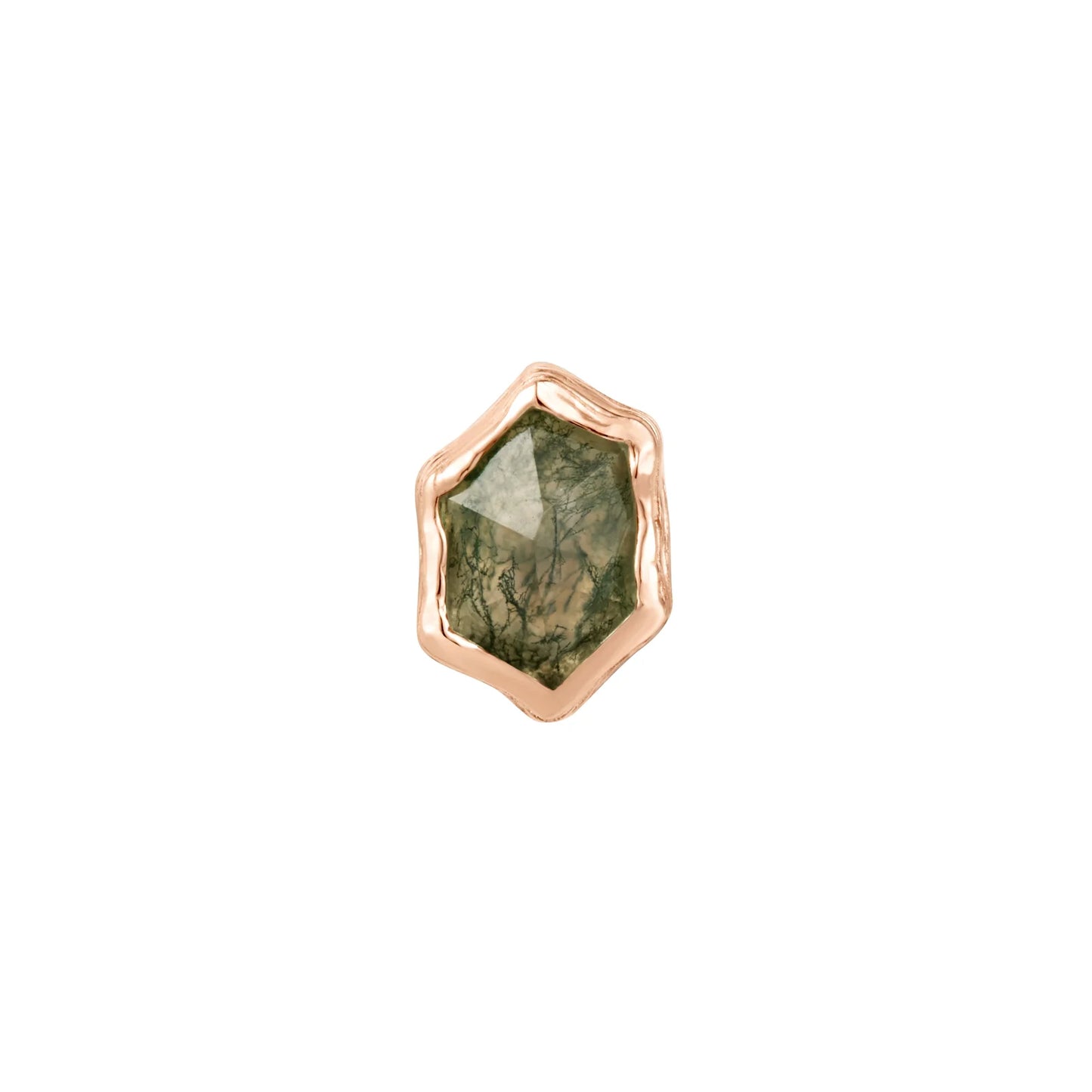 PUMP UP THE VOLUME + MOSS AGATE - THREADLESS END *PRE-ORDER* Buddha Jewelry