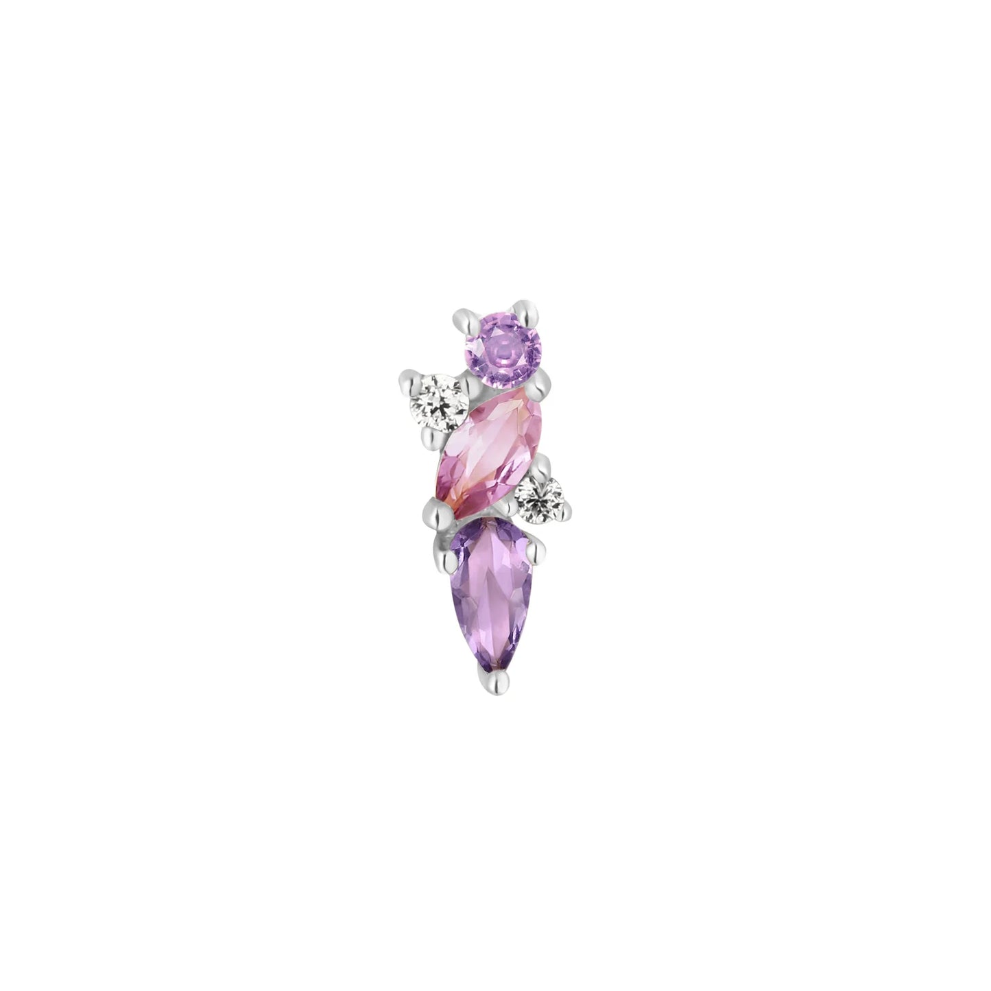 VISIONARY + AMETHYST + PINK SAPPHIRE + WHITE TOPAZ - THREADLESS END *PRE-ORDER* Buddha Jewelry