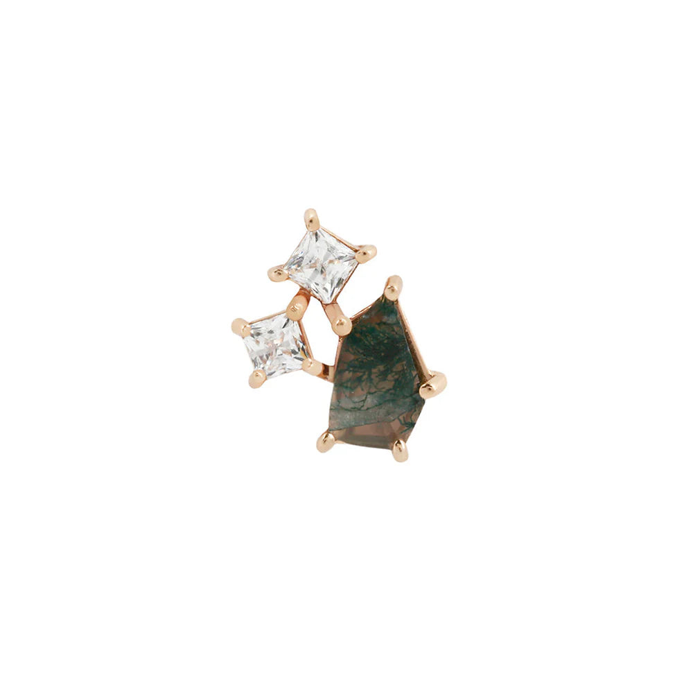 LYRA + MOSS AGATE - THREADLESS END *PRE-ORDER* Buddha Jewelry