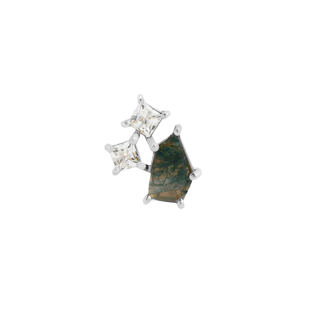 LYRA + MOSS AGATE - THREADLESS END *PRE-ORDER* Buddha Jewelry