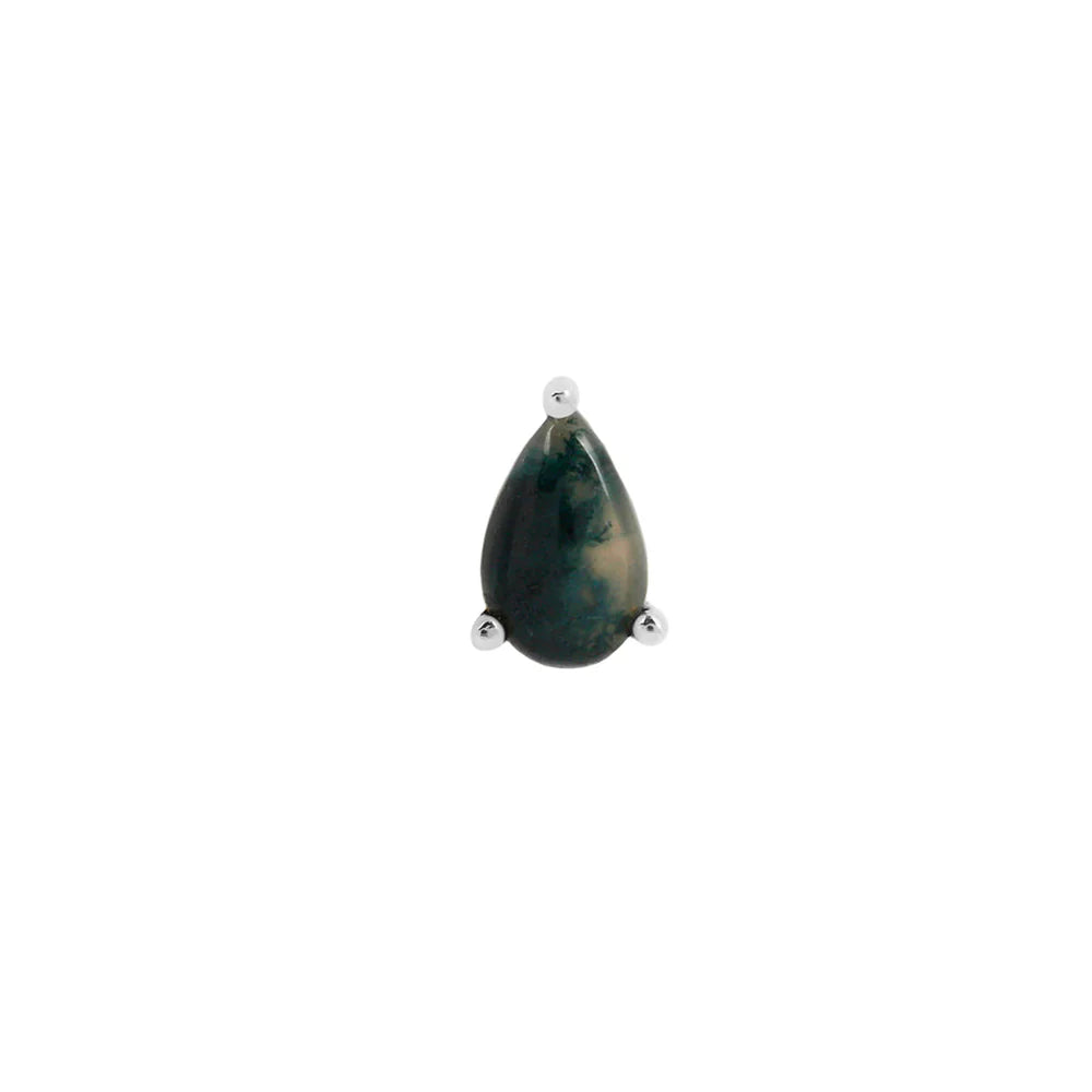 MOSS AGATE PEAR - THREADLESS END *PRE-ORDER* Buddha Jewelry