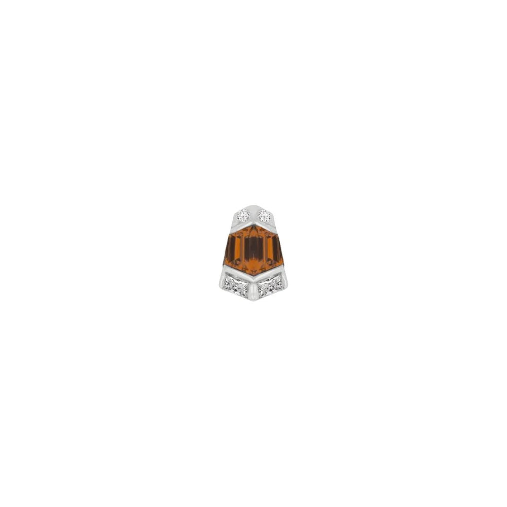 VERA + ORANGE GARNET- THREADLESS END *PRE-ORDER* Buddha Jewelry