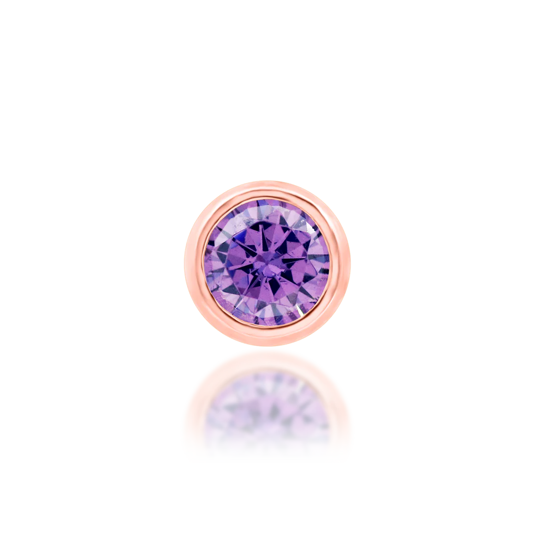 AMETHYST BEZEL - THREADLESS END *PRE-ORDER* Junipurr Jewelry