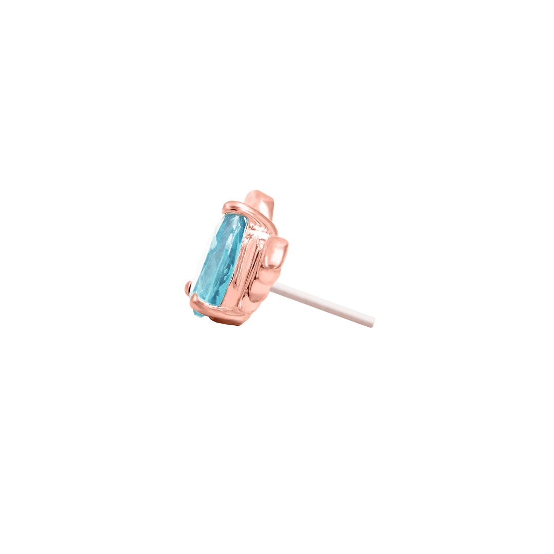 BAT WITH AQUAMARINE CZ - THREADLESS END *PRE-ORDER* Junipurr Jewelry