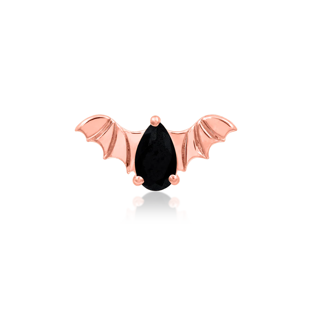 BAT WITH BLACK CZ - THREADLESS END *PRE-ORDER* Junipurr Jewelry