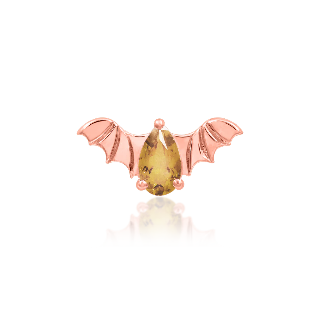 BAT WITH CHAMPAGNE CZ - THREADLESS END *PRE-ORDER* Junipurr Jewelry