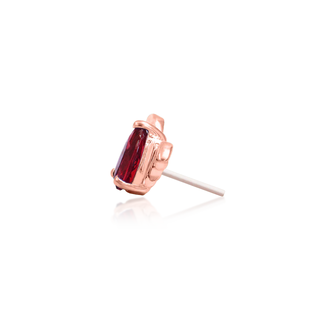 BAT WITH GARNET CZ - THREADLESS END *PRE-ORDER* Junipurr Jewelry