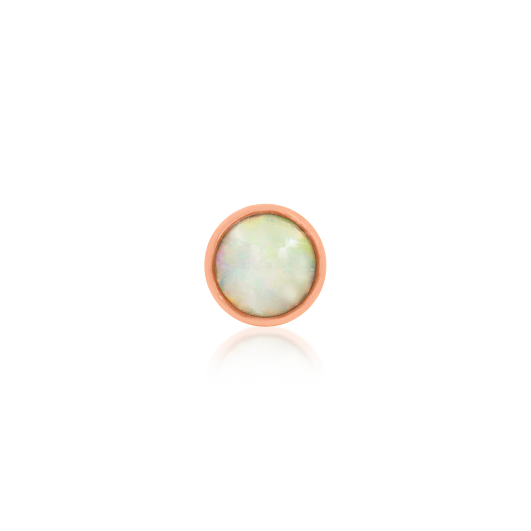 BEZEL SET CUP WITH OPAL - THREADLESS END *PRE-ORDER* Junipurr Jewelry