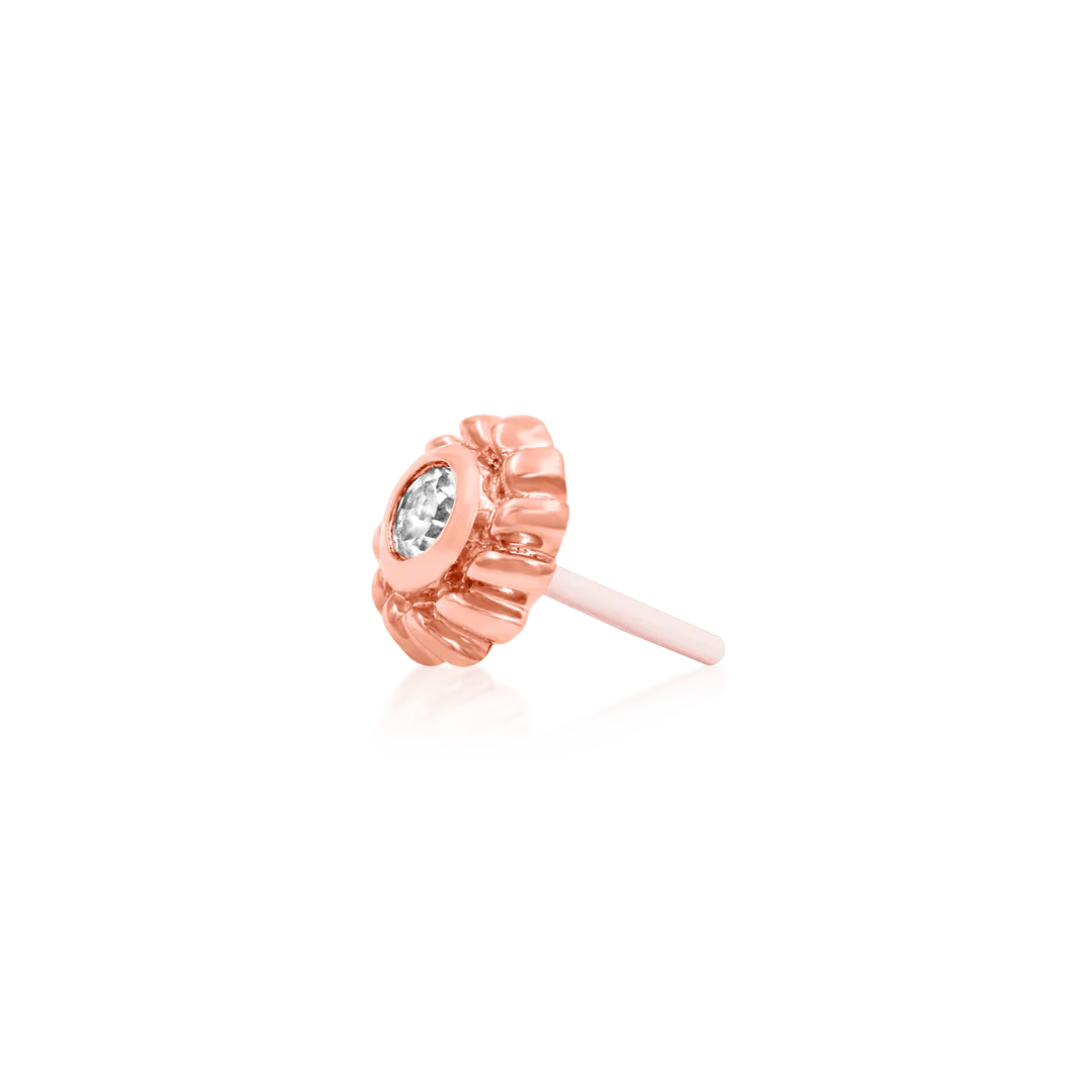 BRAIDED CZ BEZEL-SET - THREADLESS END *PRE-ORDER* Junipurr Jewelry