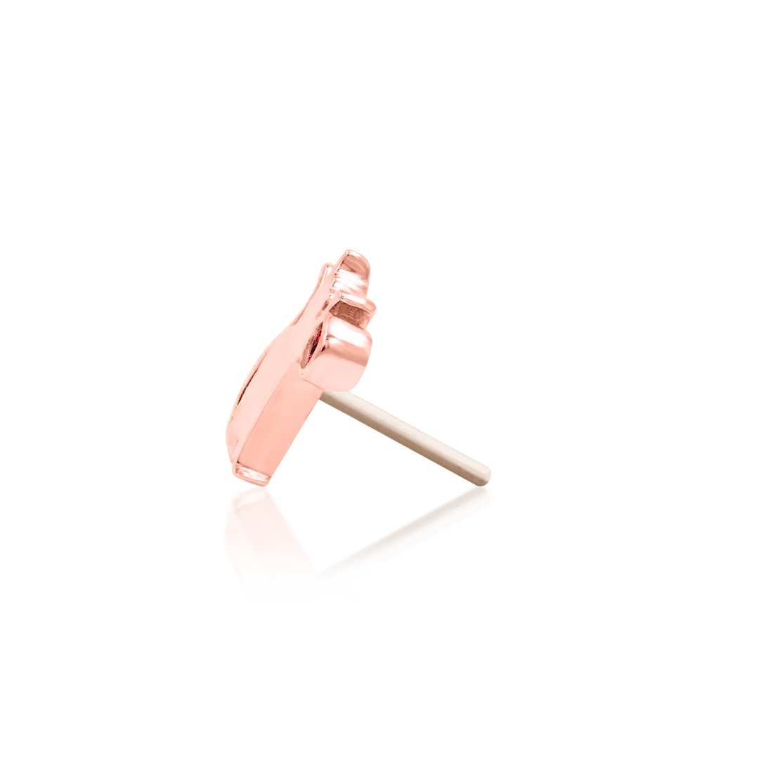 CAT/LASER WITH GARNET - THREADLESS END *PRE-ORDER* Junipurr Jewelry