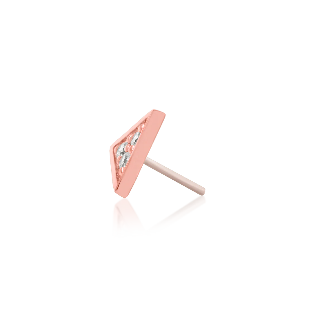 TRIANGLE WITH 3 CZ STONES - THREADLESS END *PRE-ORDER* Junipurr Jewelry
