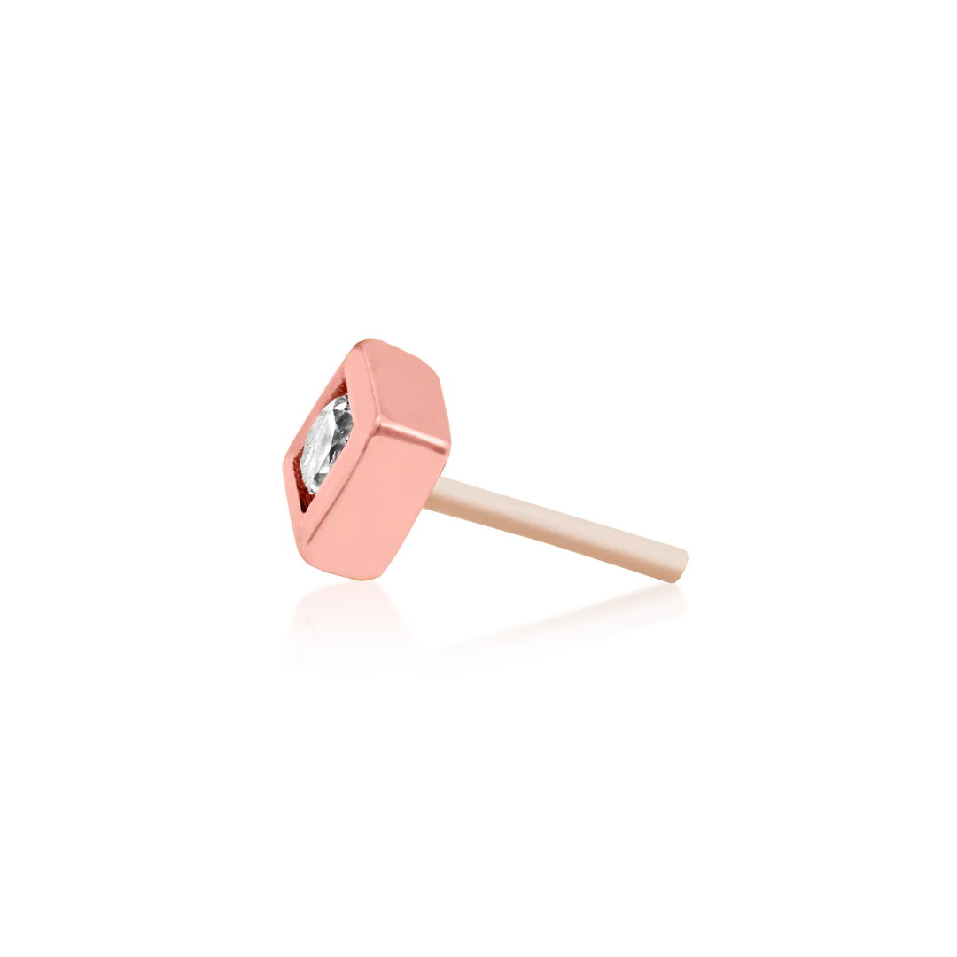 BEZEL SET CZ SQUARE - THREADLESS END *PRE-ORDER* Junipurr Jewelry