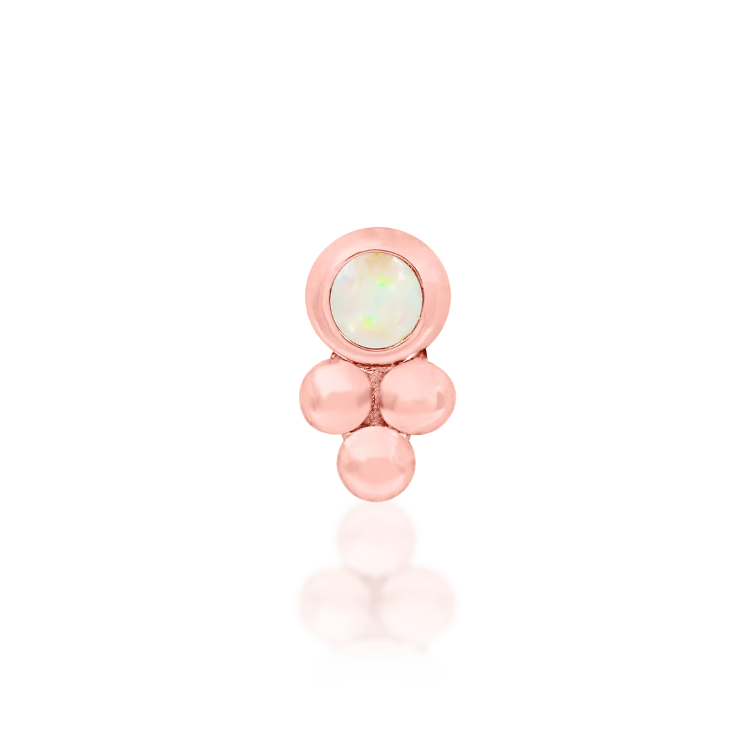 BEZEL SET TRI-BEAD OPAL - THREADLESS END *PRE-ORDER* Junipurr Jewelry