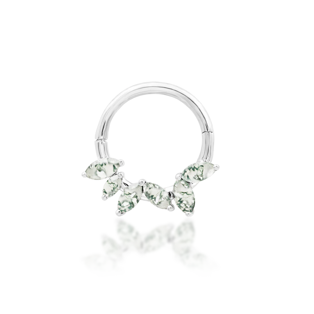 ALICIA + MOSS AGATE - CLICKER RING *PRE-ORDER* Junipurr Jewelry