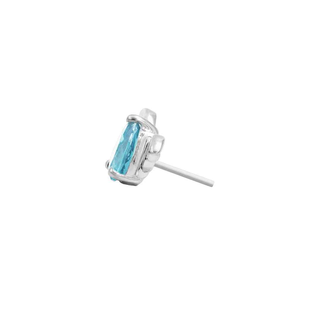 BAT WITH AQUAMARINE CZ - THREADLESS END *PRE-ORDER* Junipurr Jewelry