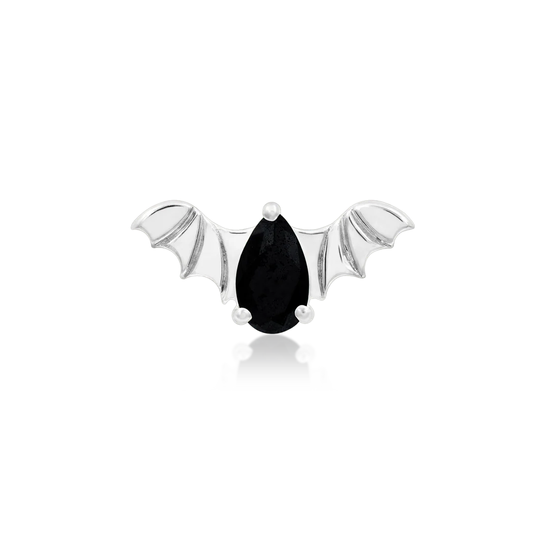 BAT WITH BLACK CZ - THREADLESS END *PRE-ORDER* Junipurr Jewelry
