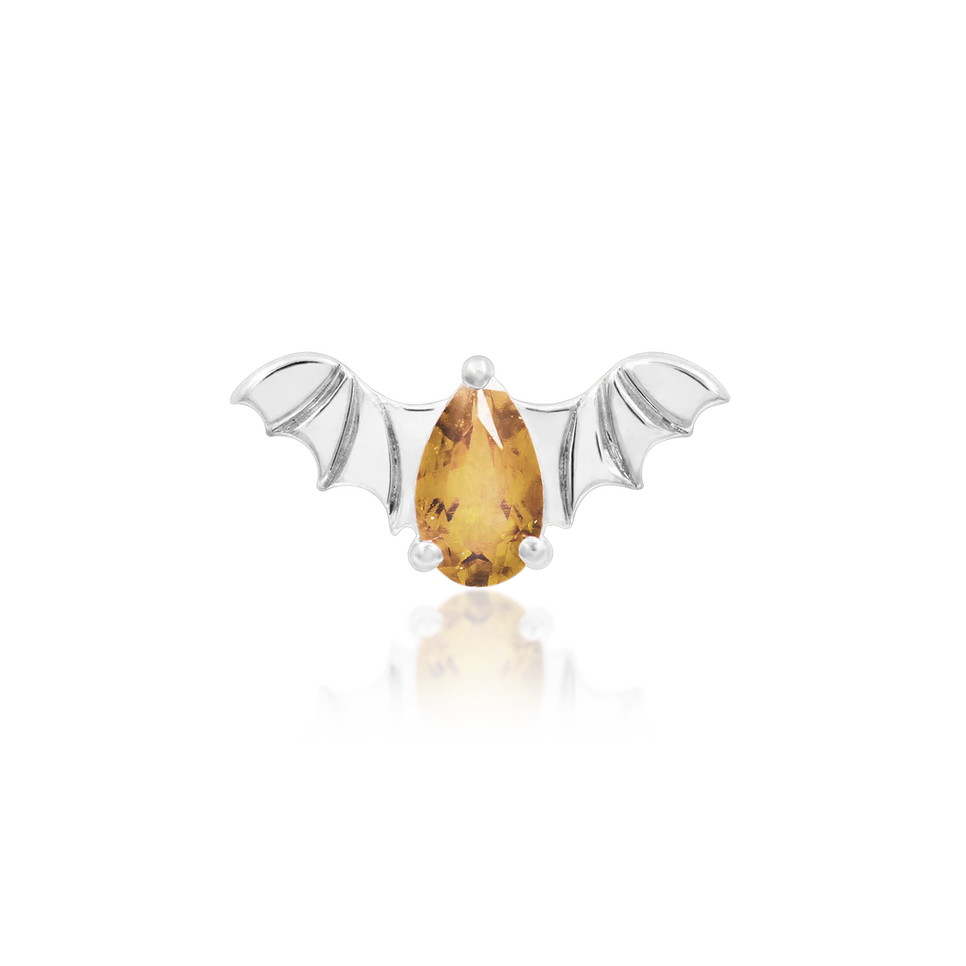BAT WITH CHAMPAGNE CZ - THREADLESS END *PRE-ORDER* Junipurr Jewelry