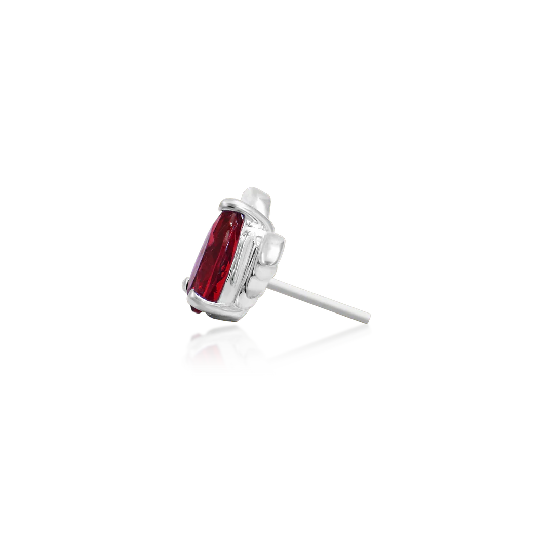 BAT WITH GARNET CZ - THREADLESS END *PRE-ORDER* Junipurr Jewelry