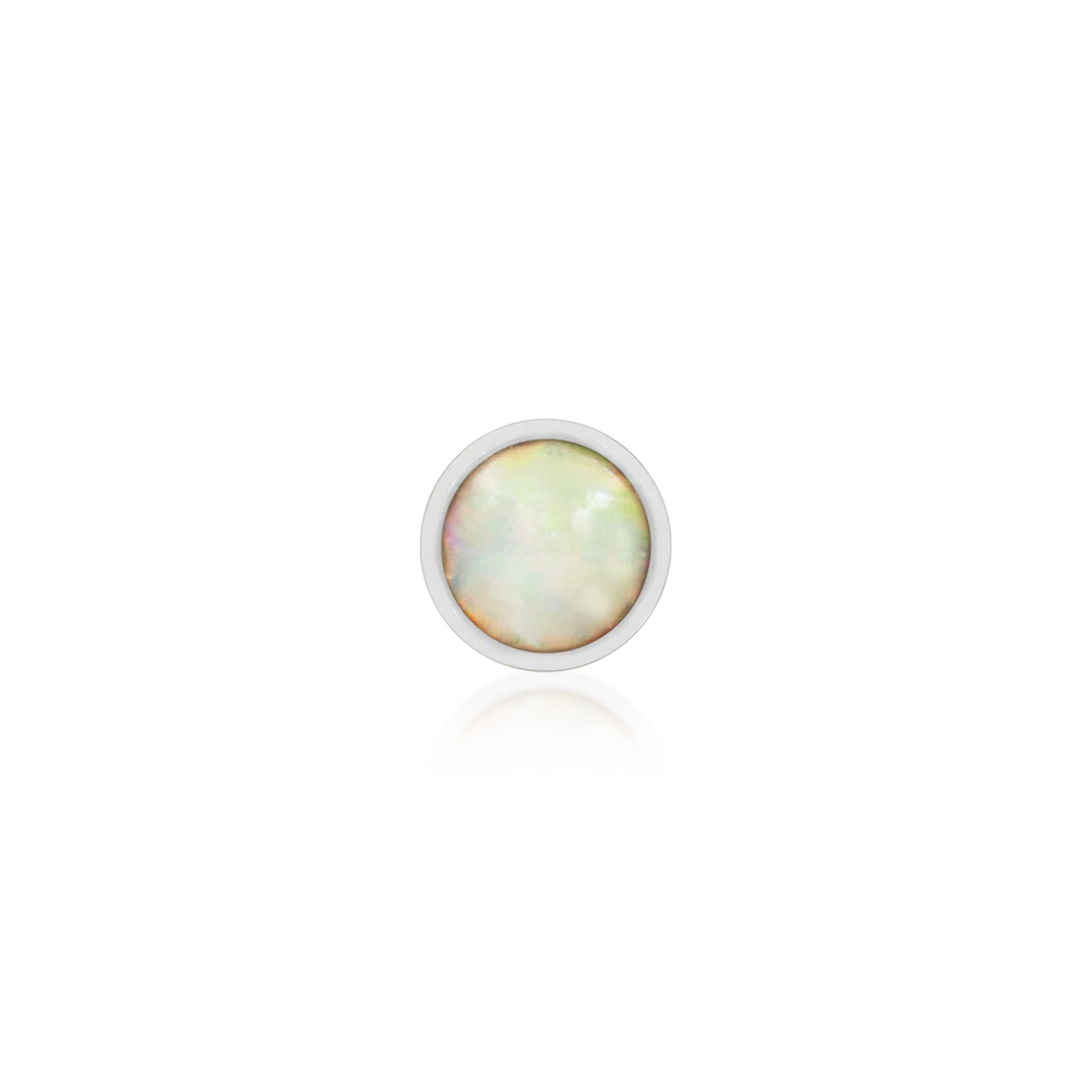 BEZEL SET CUP WITH OPAL - THREADLESS END *PRE-ORDER* Junipurr Jewelry