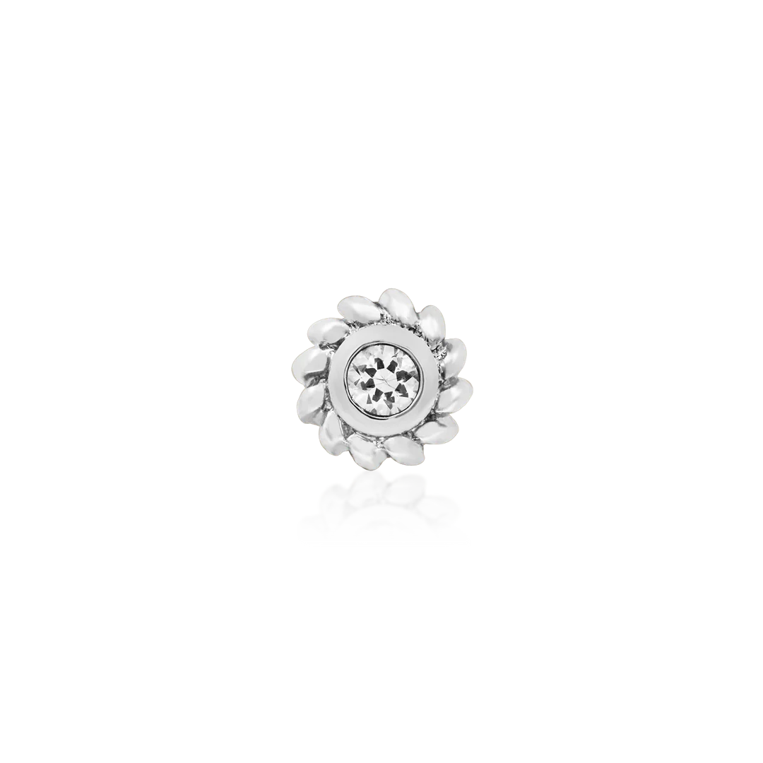 BRAIDED CZ BEZEL-SET - THREADLESS END *PRE-ORDER* Junipurr Jewelry