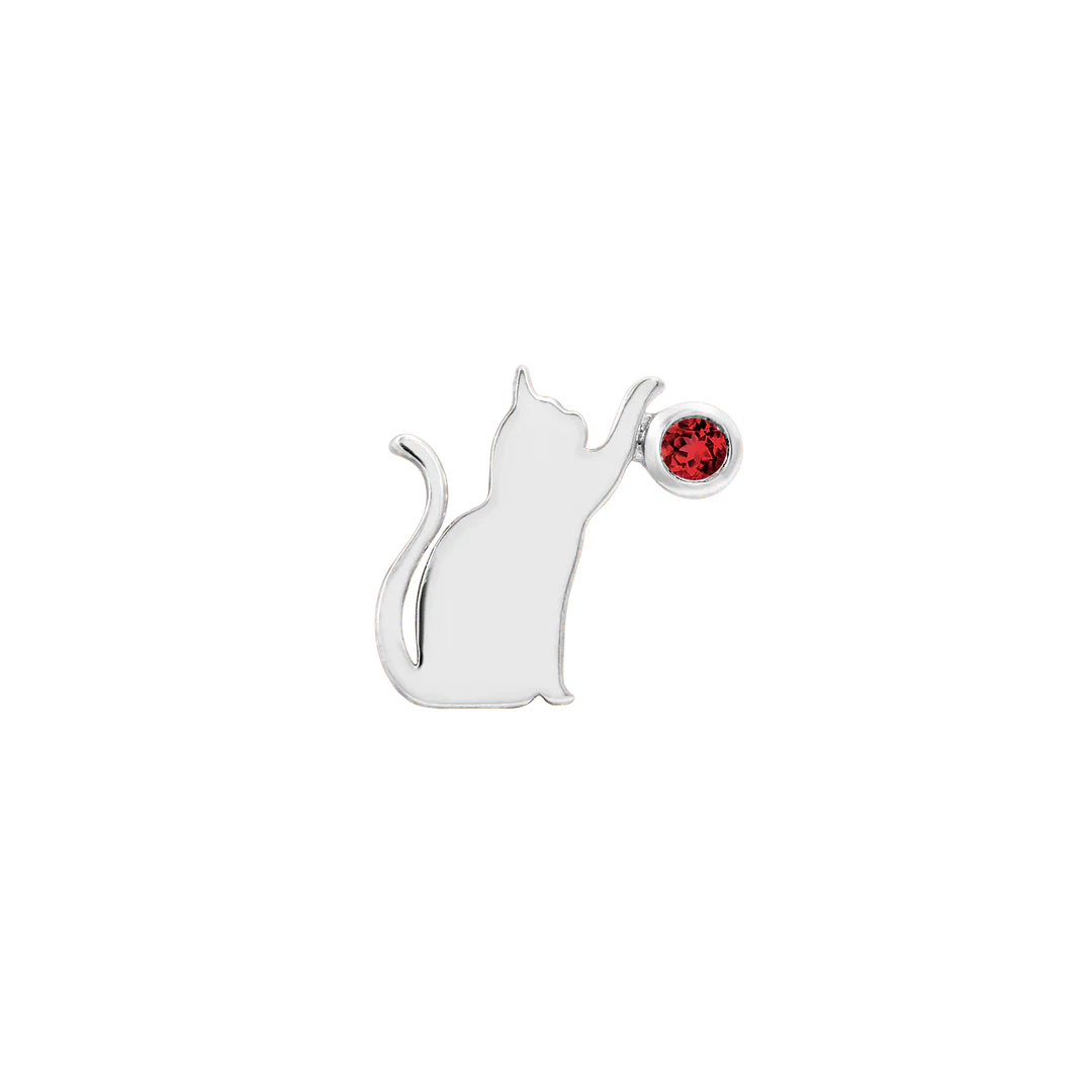 CAT/LASER WITH GARNET - THREADLESS END *PRE-ORDER* Junipurr Jewelry