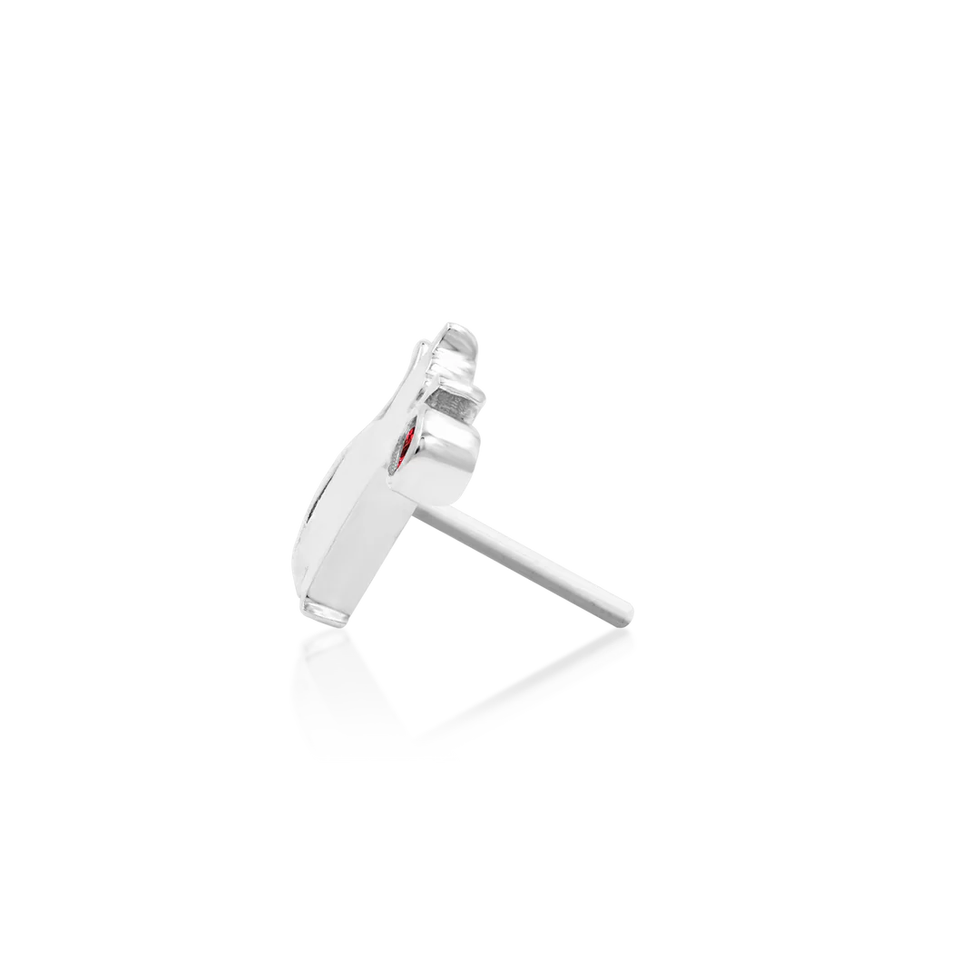 CAT/LASER WITH GARNET - THREADLESS END *PRE-ORDER* Junipurr Jewelry