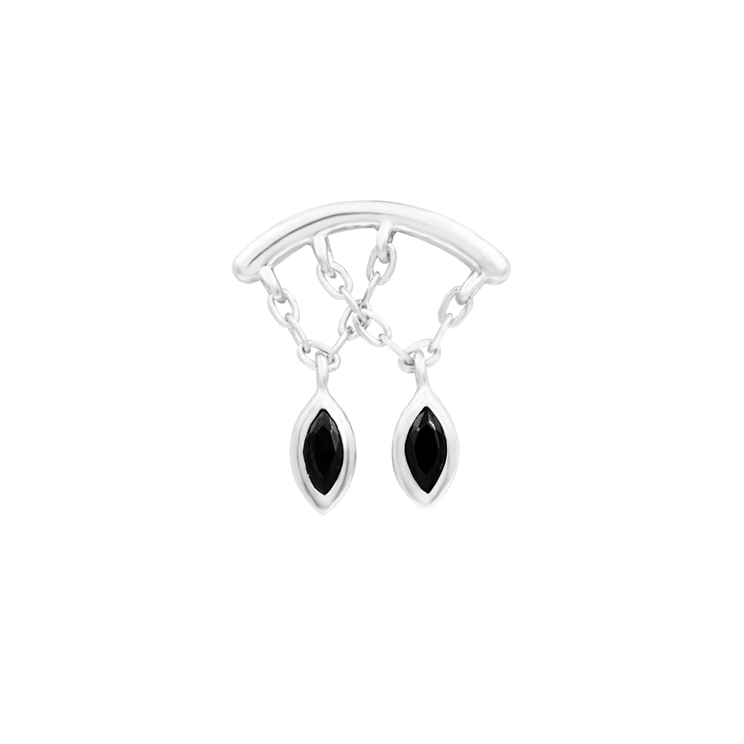 DELPHINE + BLACK CZ - THREADLESS END *PRE-ORDER* Junipurr Jewelry