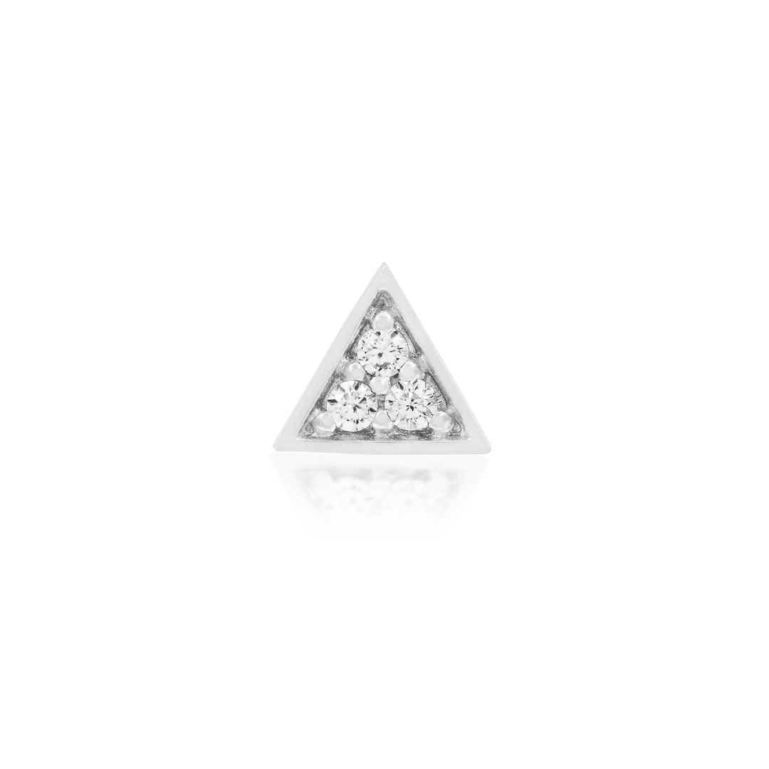 TRIANGLE WITH 3 CZ STONES - THREADLESS END *PRE-ORDER* Junipurr Jewelry