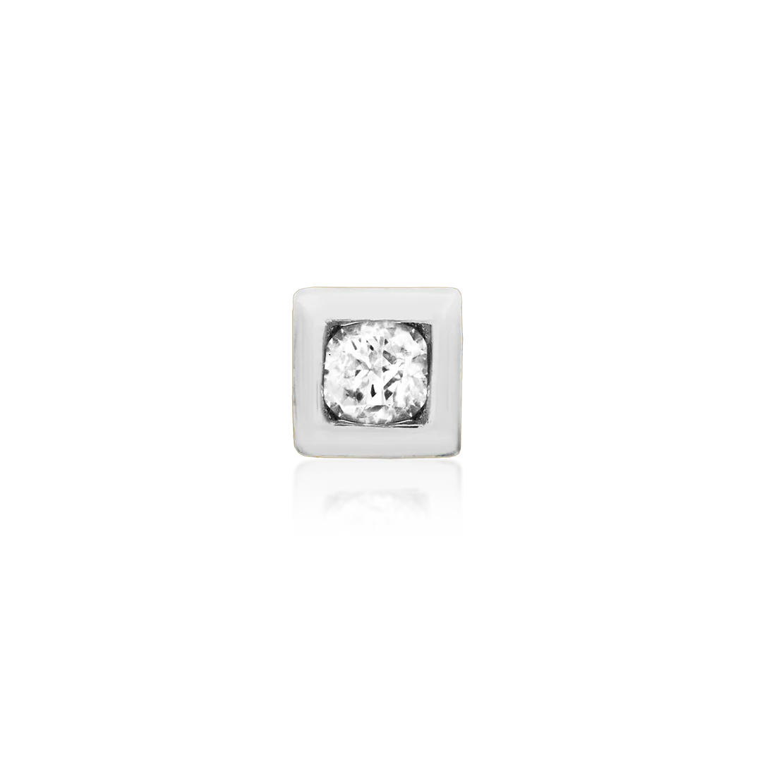 BEZEL SET CZ SQUARE - THREADLESS END *PRE-ORDER* Junipurr Jewelry