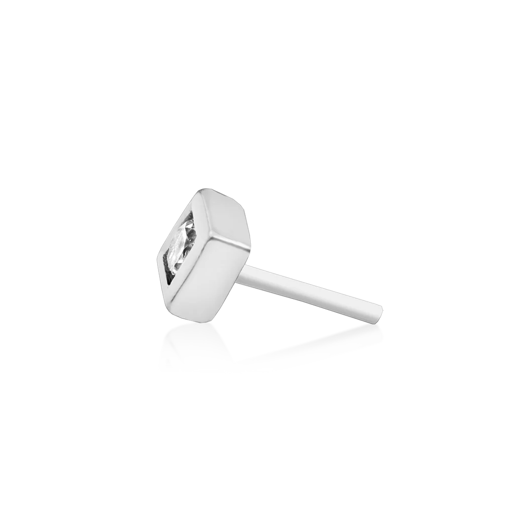 BEZEL SET CZ SQUARE - THREADLESS END *PRE-ORDER* Junipurr Jewelry