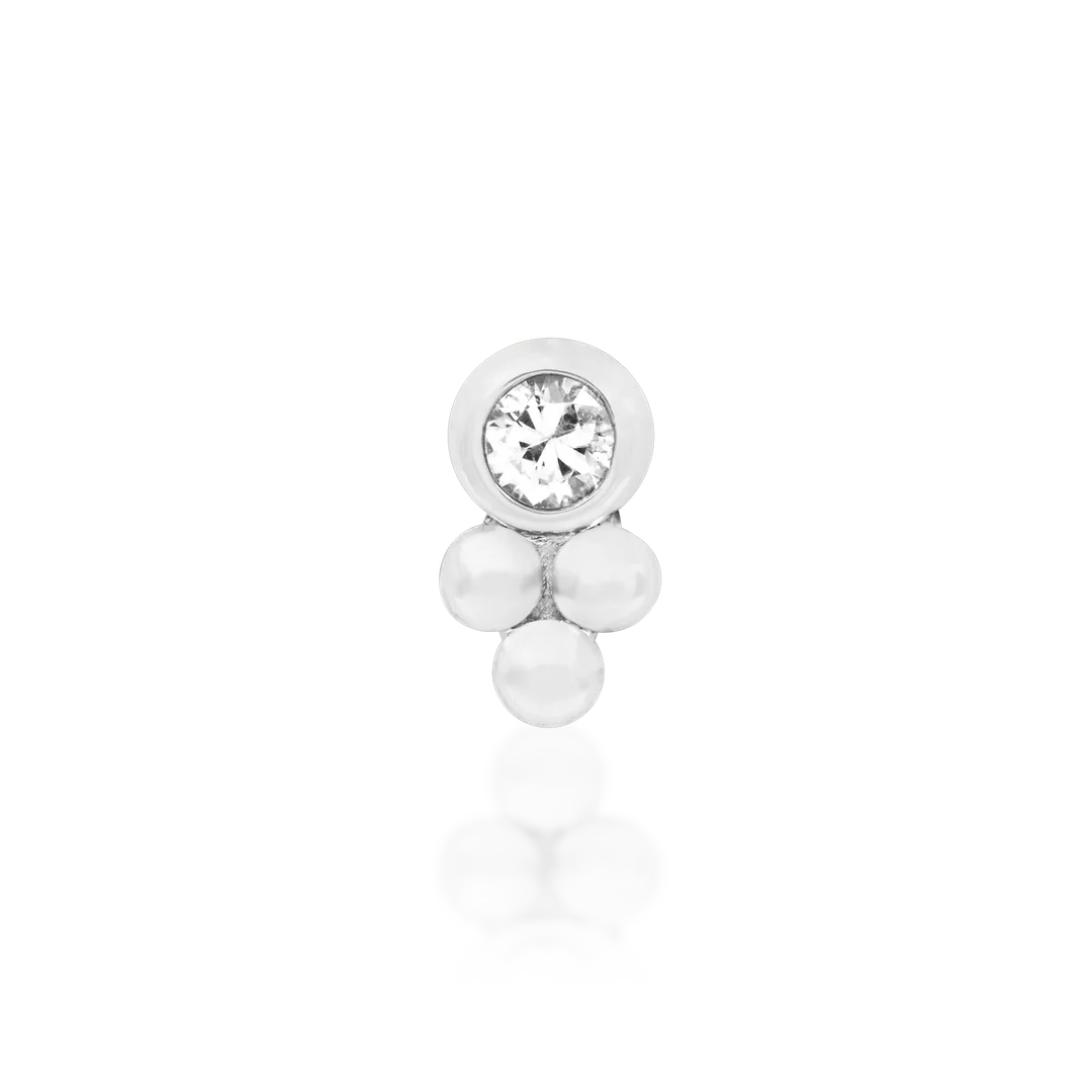 BEZEL-SET CZ TRI-BEAD - THREADLESS END *PRE-ORDER* Junipurr Jewelry