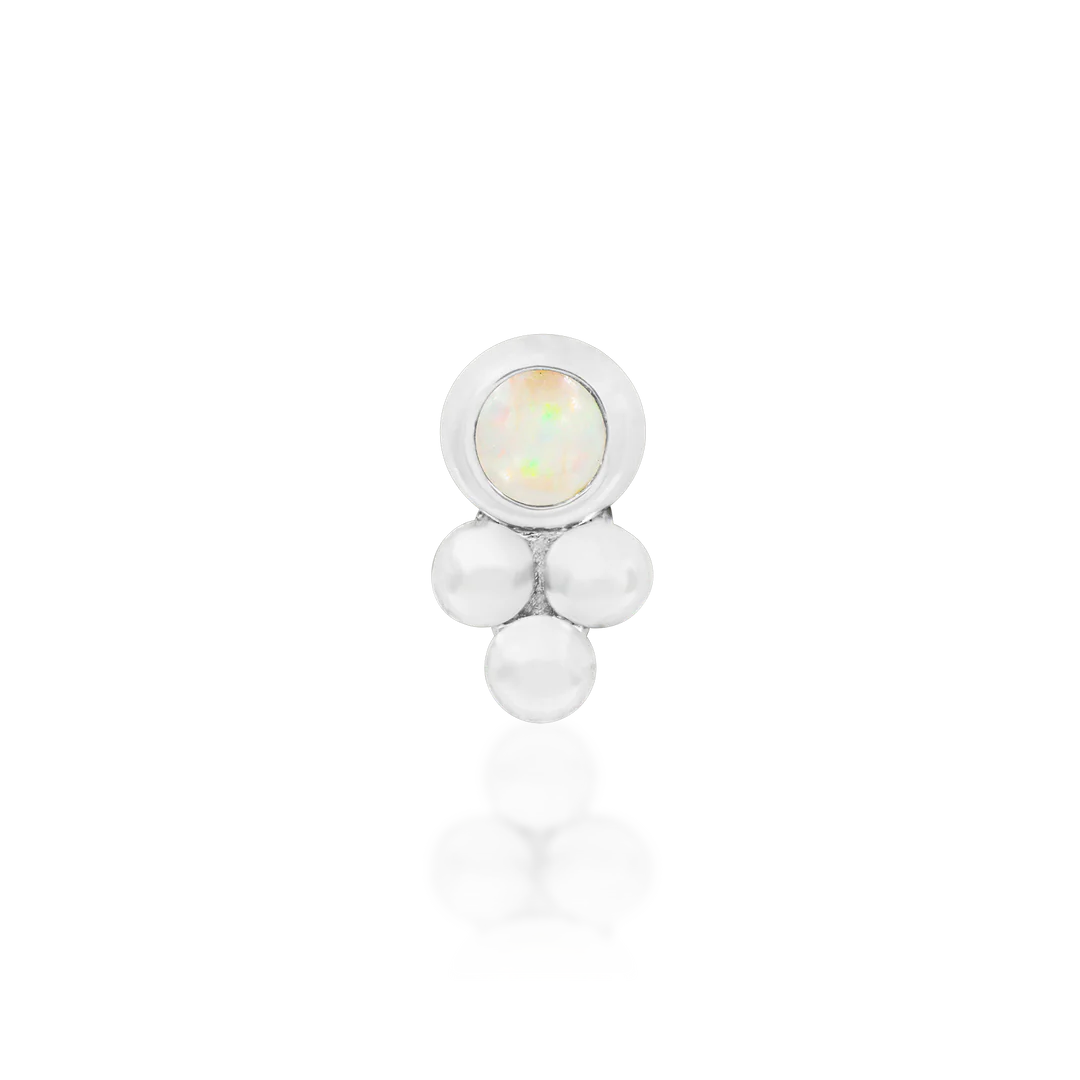BEZEL SET TRI-BEAD OPAL - THREADLESS END *PRE-ORDER* Junipurr Jewelry