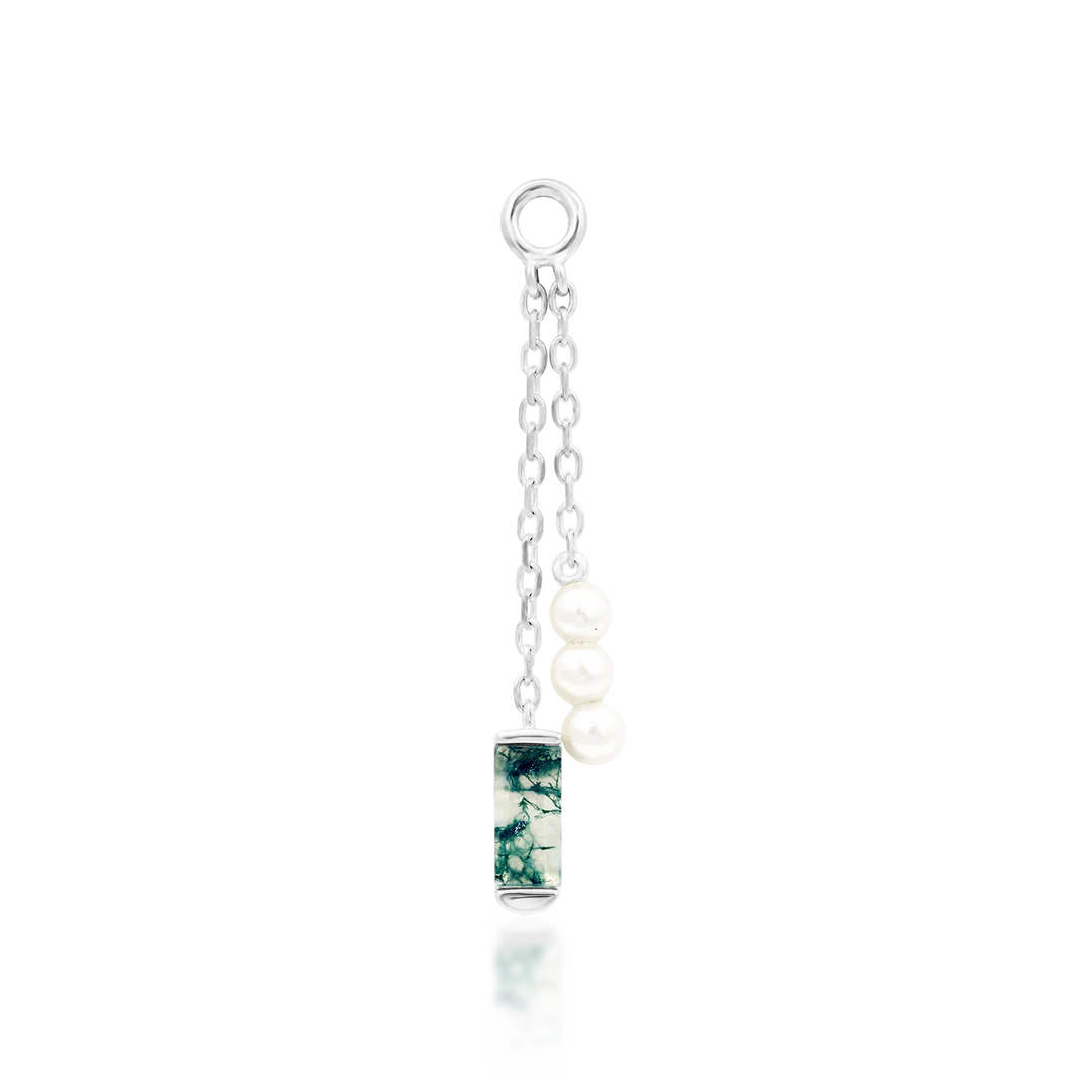 VEQQ II + MOSS AGATE + PEARL - CHARM *PRE-ORDER* Junipurr Jewelry