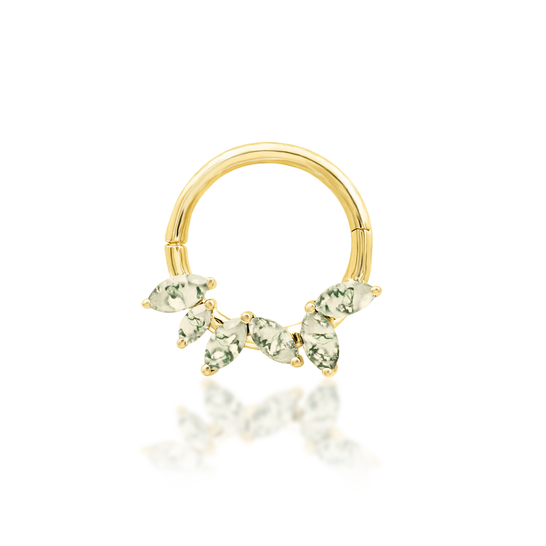 ALICIA + MOSS AGATE - CLICKER RING *PRE-ORDER* Junipurr Jewelry