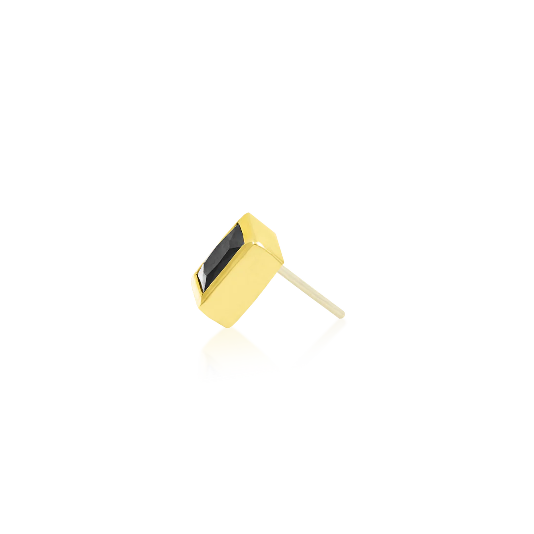BLACK CZ BEZEL SQUARE - THREADLESS END *PRE-ORDER* Junipurr Jewelry