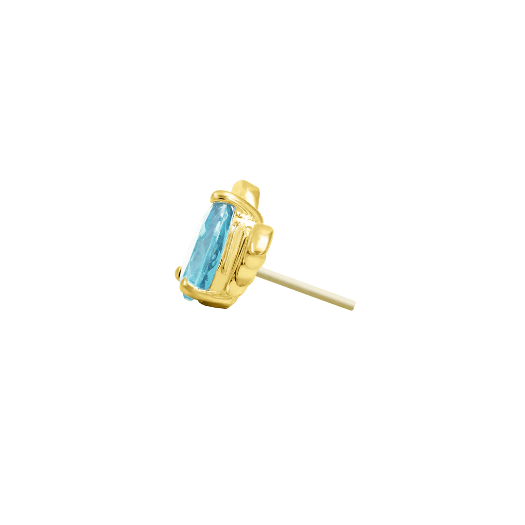 BAT WITH AQUAMARINE CZ - THREADLESS END *PRE-ORDER* Junipurr Jewelry